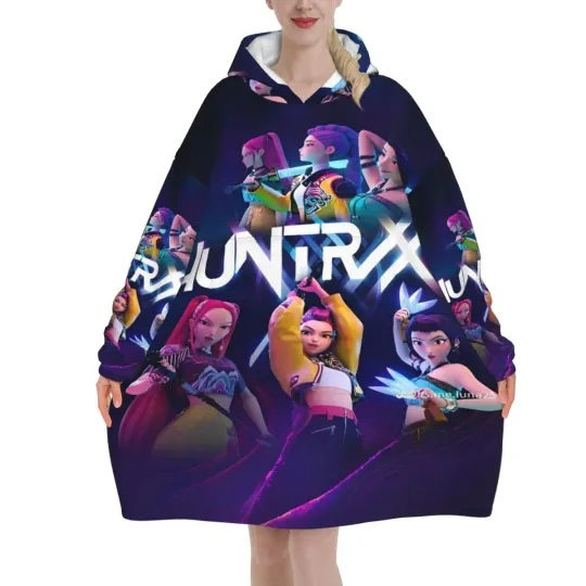 Kpop Demon Hunters Wearable Blanket Hoodie for Women Men