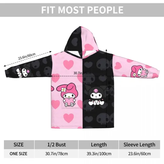 Melody And Kuromi Blanket Hoodie