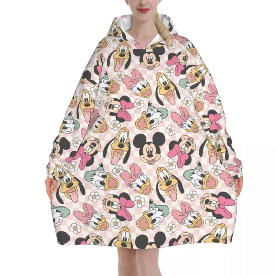 Mickey Mouse Cartoon Blanket Hoodie Oversized