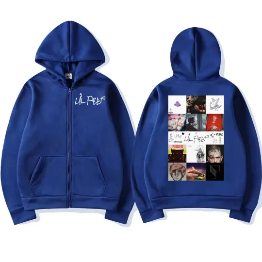 Rapper Lil Peep Music Album Cover Graphic Zipper Hoodie