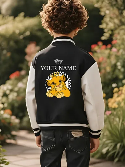Disney The Lion King Simba Customized Children's Baseball Jacket - Simba's cute image + personalized name, exclusive feel