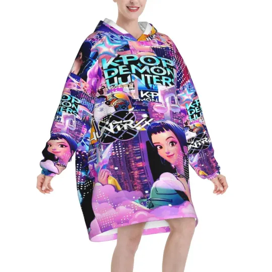 Kpop Demon Hunters Huntrix Blanket Hoodie