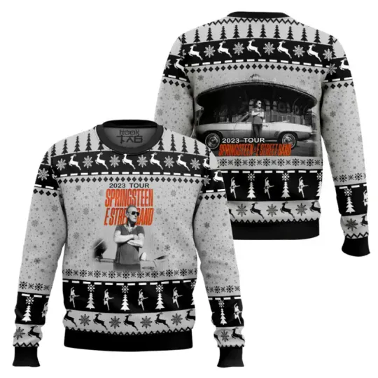 Bruce Springsteen E Street Band Christmas Ugly Sweater Novelty Music Fan Gift Funny Xmas Party Jumper Festive Holiday Pullover