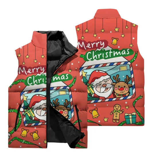 Santa Claus 3D Printed Sleeveless Jacket | Casual Winter Clothing | Gift Idea
