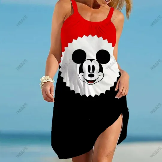Mickey Summer Sleeveless Dresses | Beach Dress | Summer Gift
