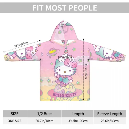 Hello Kitty Cartoon Blanket Hoodie