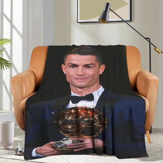 Custom Blanket Sofa Ronaldo CR7 Bed Camping Nap Fluffy Soft Blankets for Winter Warm King Size Microfiber Bedding