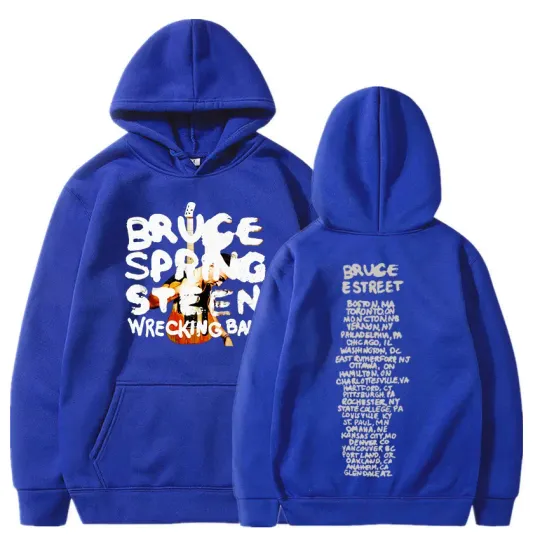 Rock Singer Bruce Springsteen Wrecking Ball Tour Hoodies, Men Women Fashion Vintage Casual Loose Pullovers Fans Gift