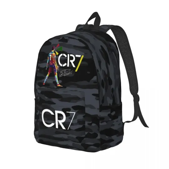 CR7 Ronaldos Backpack for Men and Women, Laptop Shoulder Bag, Student and Work Daypack, Gift