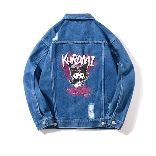 Hello Kitty Kuromi Print Denim Jacket