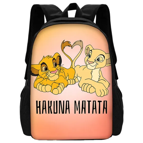 Child School Cartoon Lion King Simba and Mufasa Backpack