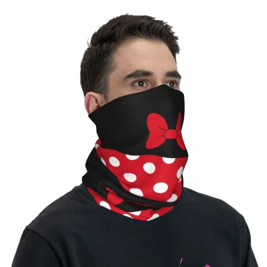 Minnie Mouse Cartoon Polkadot Face Mask Scarf