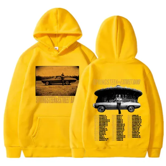 Bruce Springsteen and E Street 2024 Tour Hoodies, Men Women Fashion Hip Hop Casual Loose Oversized Pullover Fans Gift