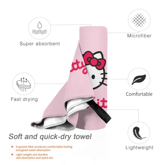 Sanrio Hello Kitty Merch Towel for Beach Pool Summer