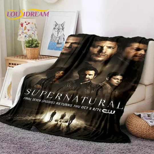SPN Latest Supernatural Dean Sam Soft Flannel Blankets,Throw Blanket Comfortable Blanket for Picnic Beds Sofa Home Bedroom Gift