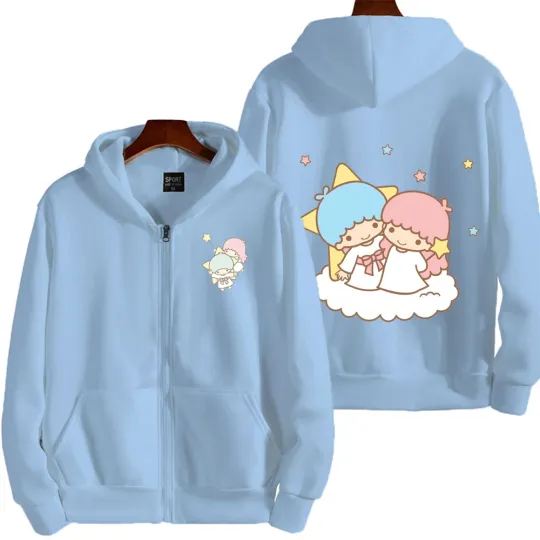 Little Twin Stars Men Zip Up Hoodie