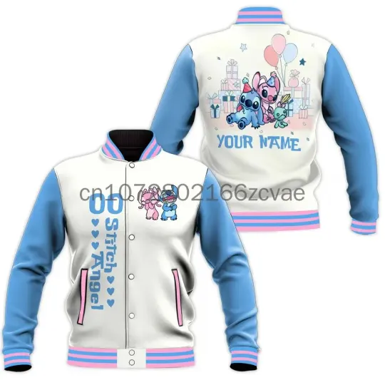 Summer New Stitch and Angel Couple Love Baseball Jacket