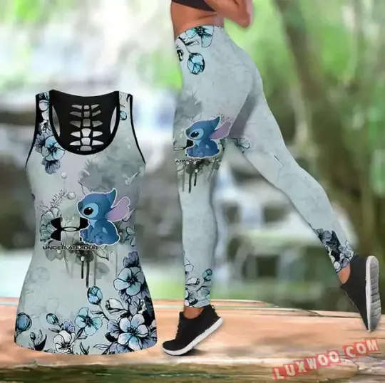Stitch Hollow Tank Top Legging Set | Mother's Day Gift | Women's Day Gift