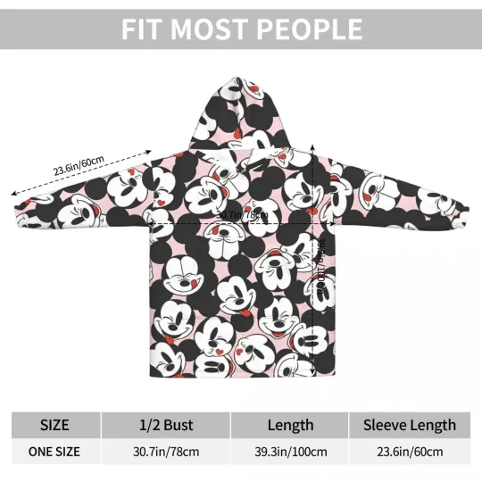 Mickey Mouse Cartoon Blanket Hoodie Oversized