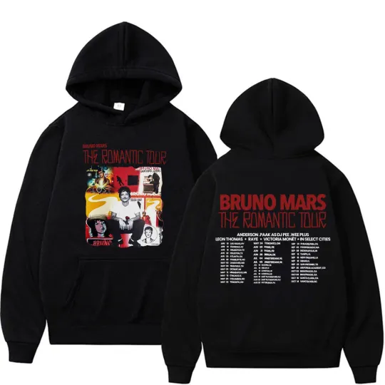 Rapper Bruno Mars Romantic Tour 2026 Concert Hoodies