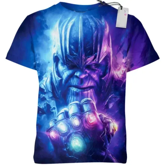 Marvel Movie Thanos Men's 2025 Summer 3D Printed New Round Neck T-shirt Women's Outdoor Fashion Sports Top