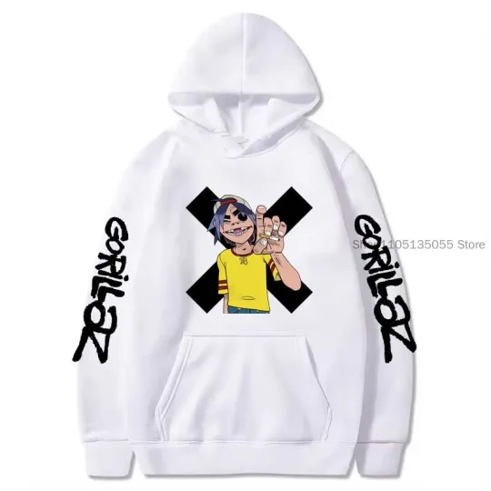 Gorillaz Hoodie Sweatshirt Oversized Hoodies Hip Hop Hoody Unisex Coats Fleece Warm Pullovers Sudader for Autumn and Winter