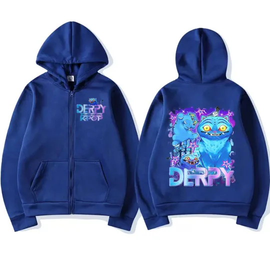 KPop Demon Hunters Derpy Tiger Graphic Zipper Hoodies
