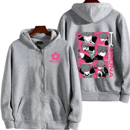 Blue Lock Kurona Ranze Men Zipper Hoodie