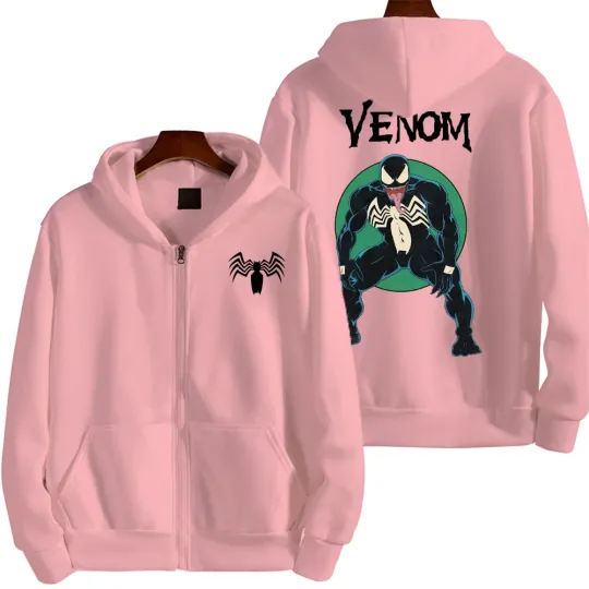 Marvel Venom Spring and Autumn New Men's Zipper Hoodie