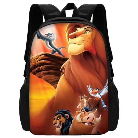 Child School Cartoon Lion King Simba and Mufasa Backpack