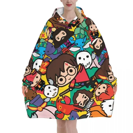 Oversized Harry Potter Magic School Wearable Blanket Winter Hoodie