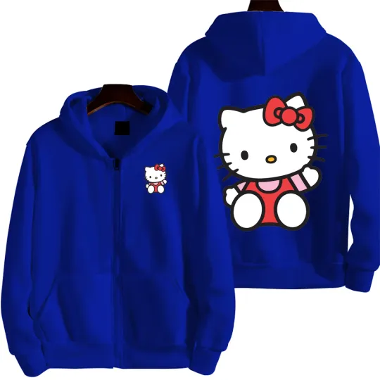 Hello Kitty Red Men Zip Up Hoodie