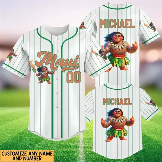 Disney Princess Moana Maui Simple Stripe Button Shirt