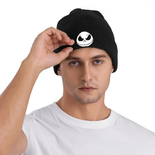 Jack Skellington Printed Knit Beanie Hat for Men and Women
