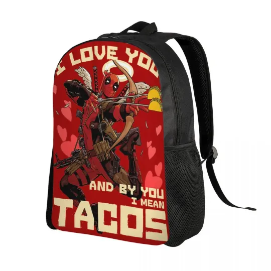 Deadpool Taco Cupid Backpack for Women and Men, Student College School Bag