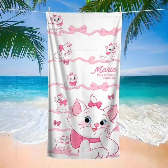 Discover Marie-Themed Pink Fantasy Beach Towels