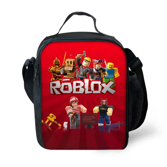 Roblox Game Anime Oxford Cloth Kids Lunch Bag Shoulder Bag Cartoon Print School Meal Bag Gift