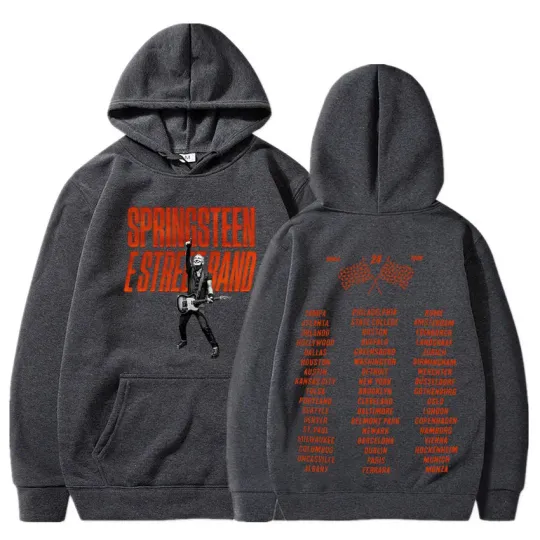 Bruce Springsteen and E Street 2024 Tour Hoodies, Men Women Clothing Fashion Vintage Casual Loose Oversized Pullovers