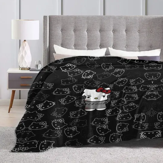 Hello Kitty Fleece Blanket for Camping, Couch, and Bed,  Cozy Sofa Bed Cover