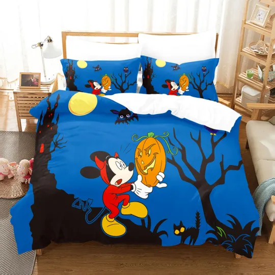 Cartoon Disney Cute Mickey Mouse Halloween Bedding Sets