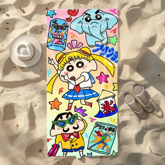 Discover Cute cartoon crayon Shin-chan beach towel