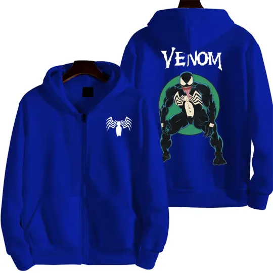 Marvel Venom Spring and Autumn New Men's Zipper Hoodie