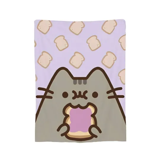 Pusheens Cartoon Cats Throw Blanket for Sofa and Home Decor