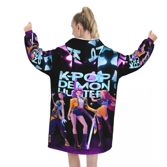 KPop Demon Hunters Huntrix Blanket Hoodie