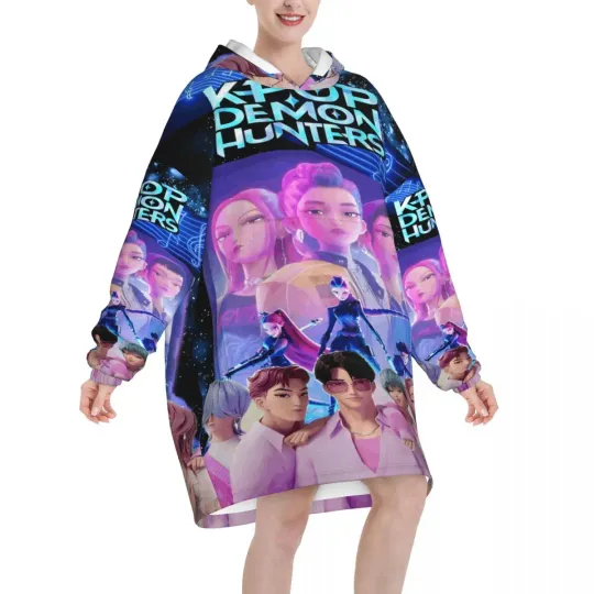 KPop Demon Hunters Huntrix Blanket Hoodie
