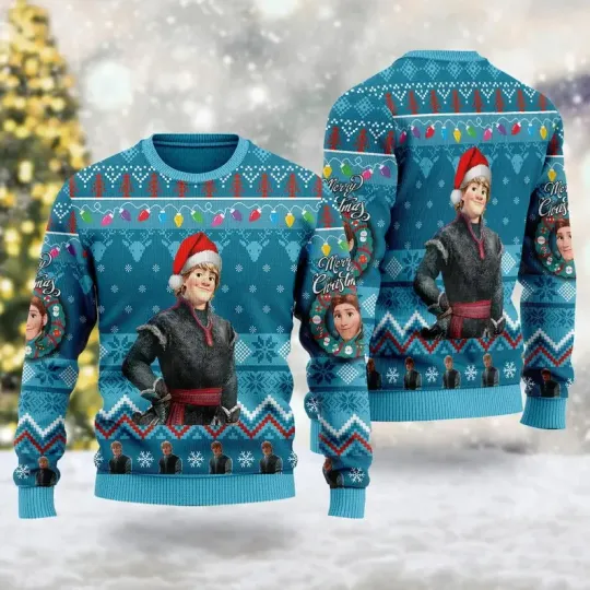 Discover Elsa Frozen Christmas Sweater Disney Princess Elsa Ugly Sweater Unisex 3D Sweater Men's Pullover Children's Sweater Casual Tops