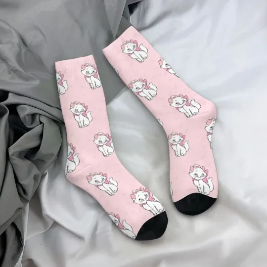 Fashion Aristocats Pink Marie Cat Skateboard Socks