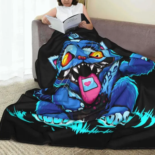 Blue Derpy Money Tiger Fleece Blanket