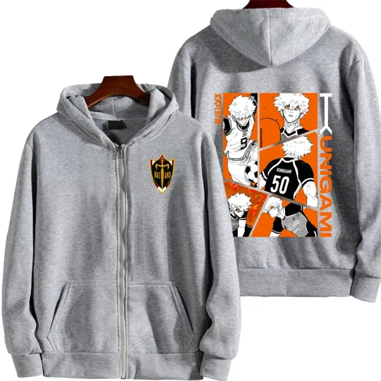Blue Lock Kunigami Rensuke Men Zipper Hoodie