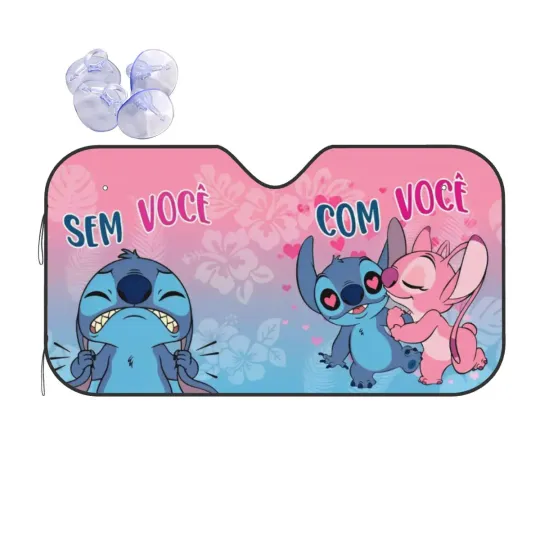 Lilo Stitch Angel Love Car Sunshade